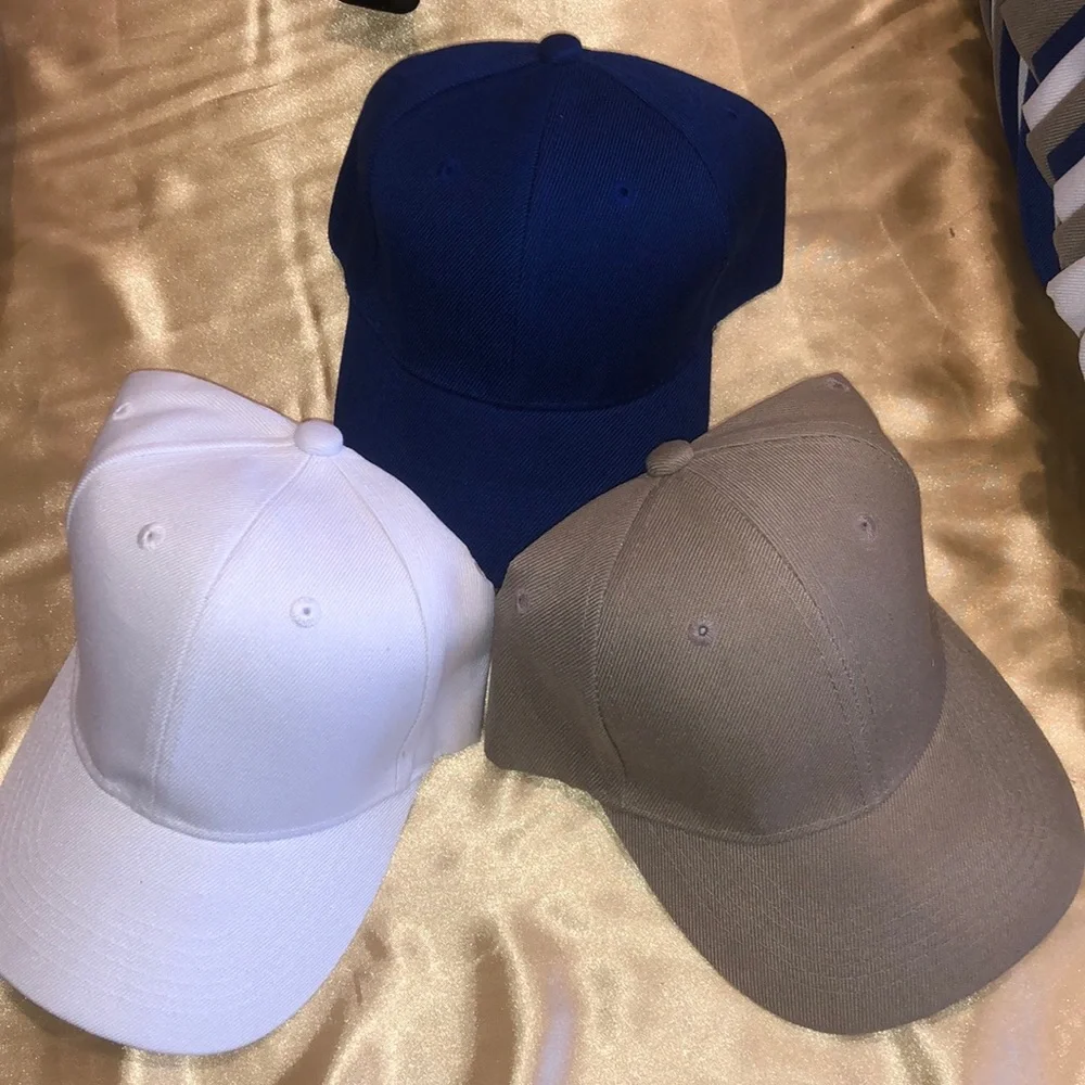 NEW 3 piece bundle Velcro strapback dark blue hat
